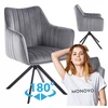 Monovo Pasukama minkšta kėdė svetainei Valgomojo Loft pilkas veliūras AZALIA