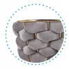 Monovo Pinta aksominė kėdė Pilka chromo auksinė kojelė Glamour Velvet PLOTI