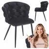 Monovo Pinta aksominė kėdė svetainei valgomajam Juodas Glamour Velvet PLOTI 2