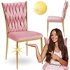 Monovo Pinta aksominė rožinė kėdė svetainei Glamour Gold Legs Rožinė KOXI