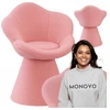 Monovo Rožinė minimalistinio dizaino kėdė Lamb Boucle Teddy JASMINE