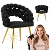 Monovo Šiuolaikinė minkšta svetainės kėdė Glamour Gold Juodas Veliur BUBBLE