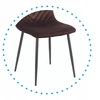 Monovo Veliūrinė moderni virtuvės kėdė svetainei Valgomojo Loft Brown APER