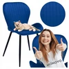 Monovo Velvet Mėlyna Minkšta kėdė su metalinėmis kojomis Loft LERO