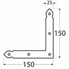 Montavimas kampas, 150x150x25x2,5 mm, geltonai cinkuotas