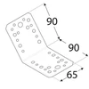 Montavimo kampas 135° KLR3, 90 x 90 x 65 x 2,5 mm, cinkuotas