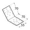 Montavimo kampas 135° KLR3, 90 x 90 x 65 x 2,5 mm, cinkuotas
