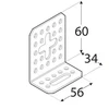 DMX Montavimo kampas, 40 x 60 x 60 x 2,5 mm, reguliuojamas 20 vnt.