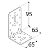Montavimo kampas, 40x28x22x1,0mm, baltas