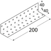 DMX Montavimo kampas, 40x40x200x2,0mm, sustiprintas, cinkuotas