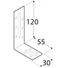 DMX Montavimo kampas, 60 x 80 x 20 mm, reguliuojamas 20 vnt.
