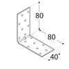 Montavimo kampas, 80x80x40x1,5mm, sustiprintas, cinkuotas