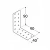 DMX Montavimo kampas, 90x90x40x2,0mm, cinkuotas