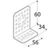 Montavimo kampas KRD6, 60 x 34 x 56 x 2,0 mm, cinkuotas 20 vnt.