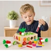 Montessori blokų rūšiuotojas Pagauk Worm automobilio galvosūkį MORKOS IR KIRMOS