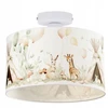 Moonlight DZIECIĘCA LAMPA PLAFON 30 CM ABAŻUR PASTELOWY ZWIERZĄTKA E27 LED
