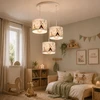 Moonlight DZIECIĘCA LAMPA WISZĄCA OKRĄGŁA ABAŻUR 20CM PASTELOWY ZWIERZĄTKA E27 LED