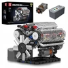 Mould King Blocks Mold King 10088 natūraliai įsiurbiamo V8 variklio techninės konstrukcijos modelis