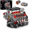 Mould King KONSTRUKCINIAI BLAKAI MOLD KING 10130 VARIKLIS F488 SUPERCAR V8 ENGINE 2718EL