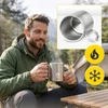 Mountain Goat Plieninis turistinis puodelis su karabinu Camping Camping Bushcraft 350ml