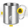 Mountain Goat Plieninis turistinis puodelis su karabinu Camping Camping Bushcraft 350ml