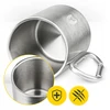 Mountain Goat Plieninis turistinis puodelis su karabinu Camping Camping Bushcraft 350ml