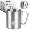 Mountain Goat Plieninis turistinis puodelis su karabinu Camping Camping Bushcraft 350ml