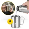 Mountain Goat Plieninis turistinis puodelis su karabinu Camping Camping Bushcraft 350ml