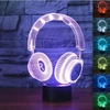 Moxomi 3d Led Lempa "ausinės" - 16 Spalvų, Naktinė, Dovana Audiofilams