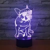Moxomi 3d Led Lempa Šunelis Prancūzų Buldogas, 16 Spalvų + Pilotas
