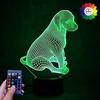 Moxomi LAMPA 3D LED PIES DOG PIESEK PUPPY SZCZENIAK Naktinė lempa 16 KOLORÓW