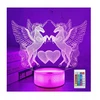 Moxomi LAMPA 3D LED USB JEDNOROŻCE UNICORNY KONIE SERCA 16 KOLORÓW + Pultas