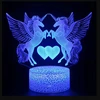 Moxomi LAMPA 3D LED USB JEDNOROŻCE UNICORNY KONIE SERCA 16 KOLORÓW + Pultas