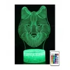 Moxomi Naktinė lempa 3D LED USB WILK WOLF LAMPA 16 KOLORÓW PREMIUM Pultas
