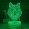 Moxomi Naktinė lempa 3D LED USB WILK WOLF LAMPA 16 KOLORÓW PREMIUM Pultas