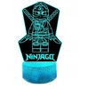 Moxomi Naktinė lempa 3D LED W KSZTAŁCIE NINJAGO LAMPA 16 KOLORÓW PREMIUM + Pultas