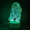 Moxomi Naktinė lempa 3D LED W KSZTAŁCIE STAR WARS R2-D2 16 KOLORÓW Pultas