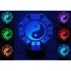 MS 3D LED NAKTINIS LEMPAS YIN YANG ŽENKLAS, BALANSO SIMBOLIS