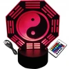 MS 3D LED NAKTINIS LEMPAS YIN YANG ŽENKLAS, BALANSO SIMBOLIS