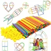 MTOYS KONSTRUKCINIŲ ŠIAUDŲ RINKINYS XXL ERDVINIAI BLOKAI KŪRYBINIAI VAMZDŽIAI 400 Vnt.