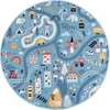 Multi Decor Dywan dziecięcy koło Stella Ulice w kolorze niebieskim 120 cm