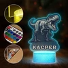 Murrano Lampka Nocna 3D LED Dinozaur T-Rex Prezent dla Chłopca Dzieci na Urodziny