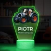 Murrano Lampka Nocna LED 3D su Imieniem Traktor Class Ciągnik dla Dziecka Nastolatka