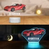 Murrano Lampka Nocna LED 3D su Imieniem Samochód Ferrari 812 dla Dziecka Nastolatka