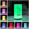 Murrano Lampka Nocna LED RGB su Imieniem Pikselowy Ludzik Dotyk Prezent na Urodziny