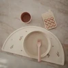 MUSHIE Rožinė Flowers silikoninis stalo kilimėlis vaikams