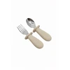 MYMINI Pirmieji silikoniniai stalo įrankiai kūdikiams su ribotuvu BEIGE
