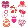 Nakleo ŠABLONAI piešimui ir tapybai vaikams 8 vnt. RINKINYS Hearts Love