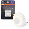 Sieninis šviestuvas 0,31W LED naktinis šviestuvas LUNETTA, baltas, 3000K, su judesio ir šviesos jutikliu
