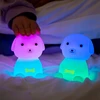 NAKTINIS LEMPAS VAIKAMS ŠUNYS MINKŠTAS SPALVOTAS RGB LED USB SILIKONAS